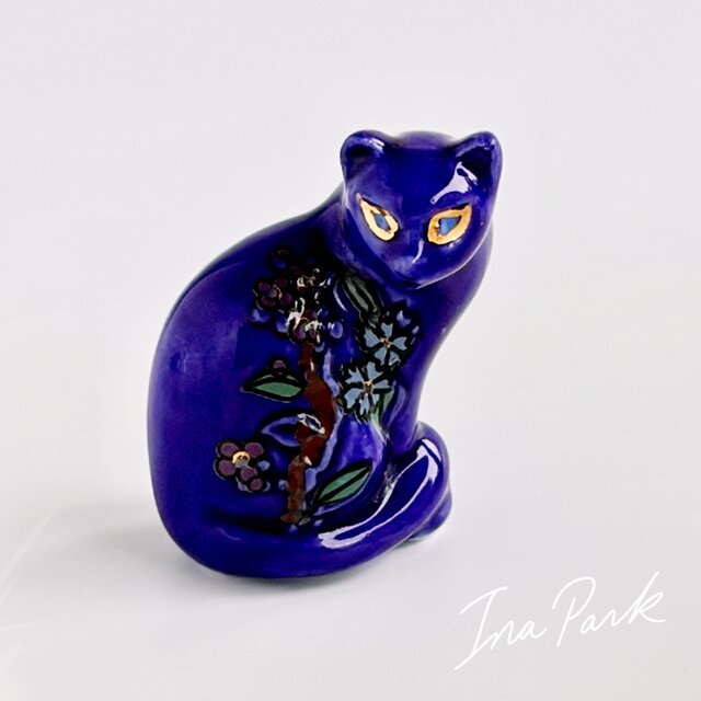 Longwy ロンウィー エナメルキャット 猫のフェーブ 装飾陶器 フェーヴ