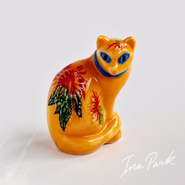 Longwy ロンウィー エナメルキャット 猫のフェーブ 装飾陶器 フェーヴ