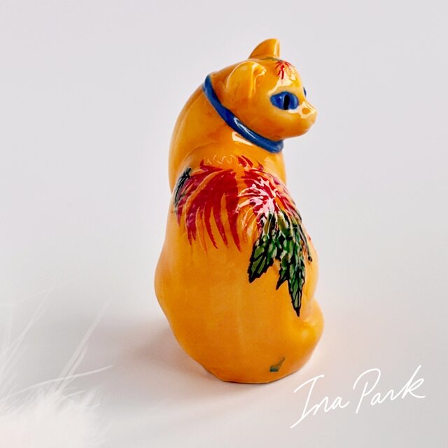 Longwy ロンウィー エナメルキャット 猫のフェーブ 装飾陶器 フェーヴ