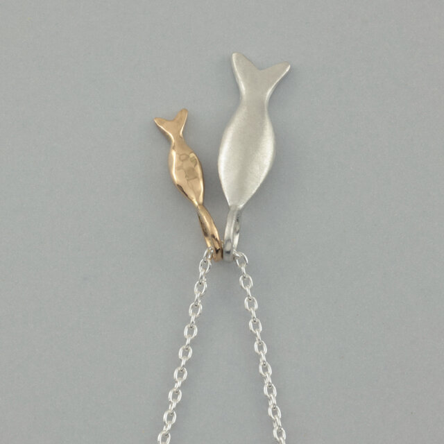 K18/シルバー925|コンビお魚ネックレス シルバーネックレス | iichi