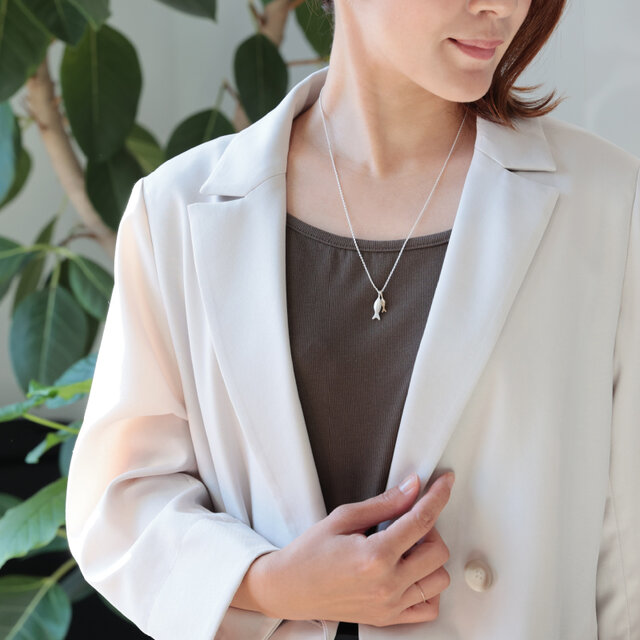 K18/シルバー925|コンビお魚ネックレス シルバーネックレス | iichi