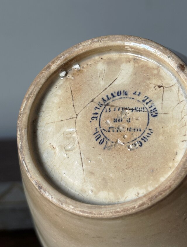 【フランスアンティーク】Creil&Montereau コンフィチュール　ポット Creil & Montereau コンフィチュール ジャム ポット 白陶器 フランス