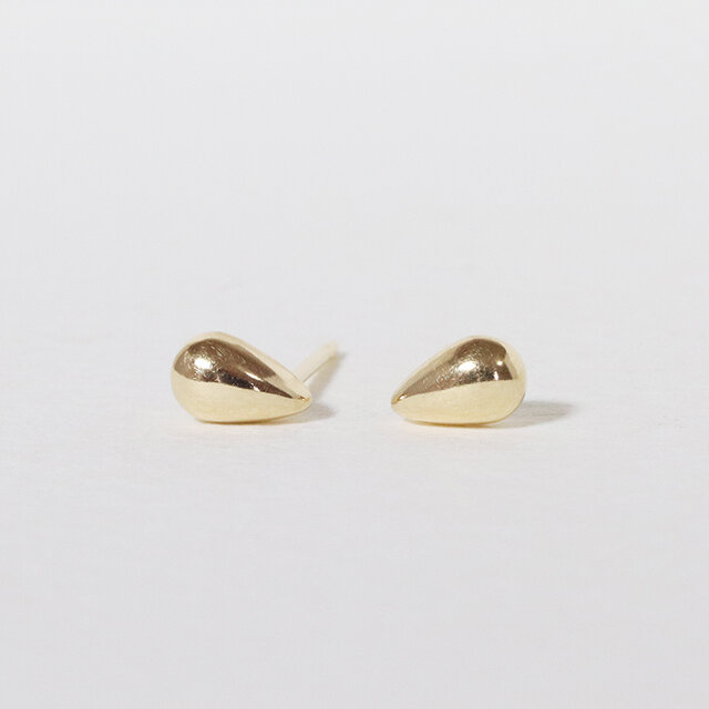 K18 しずく ピアス 小 スタッド 18金 イエロー ホワイト ピンク