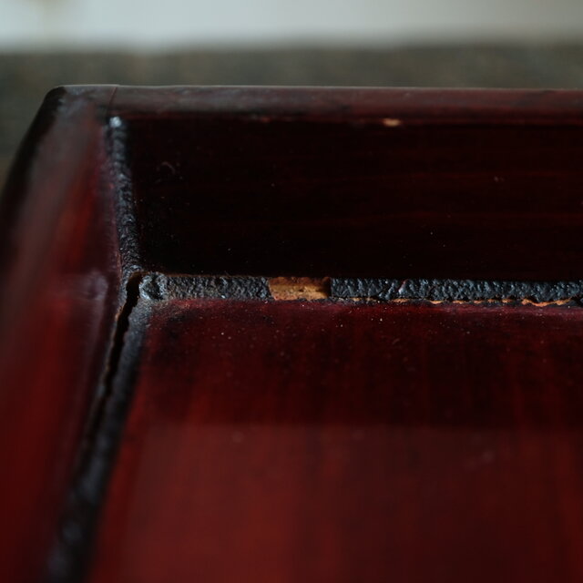 深く美しい色味◇伊勢漆器 胡桃足膳 角盆 古物 古民家 骨董・antiques