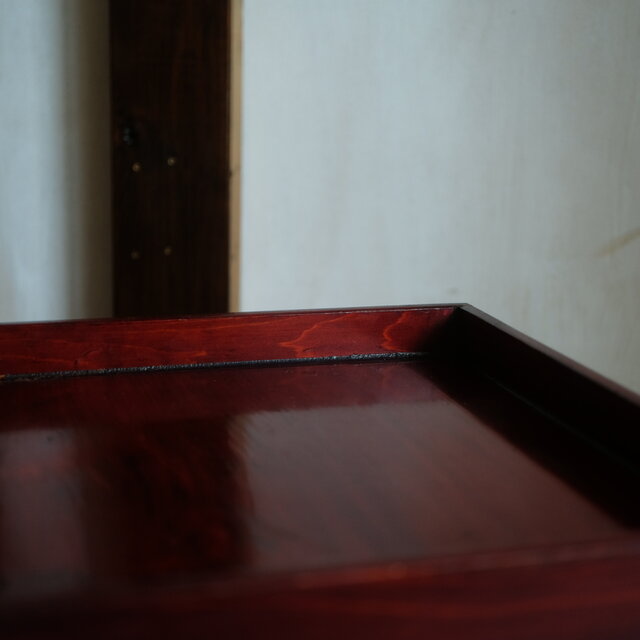 深く美しい色味◇伊勢漆器 胡桃足膳 角盆 古物 古民家 骨董・antiques
