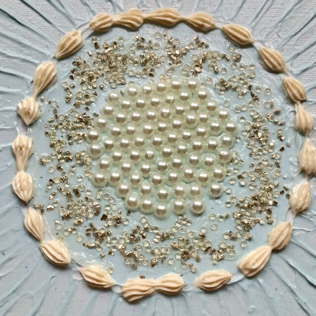 水色の花 テクスチャーアート | iichi 日々の暮らしを心地よくする