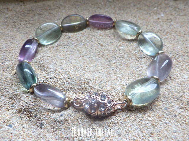 Multi-Color Fluorite & Magnetic Braceletフローライトのマグネット