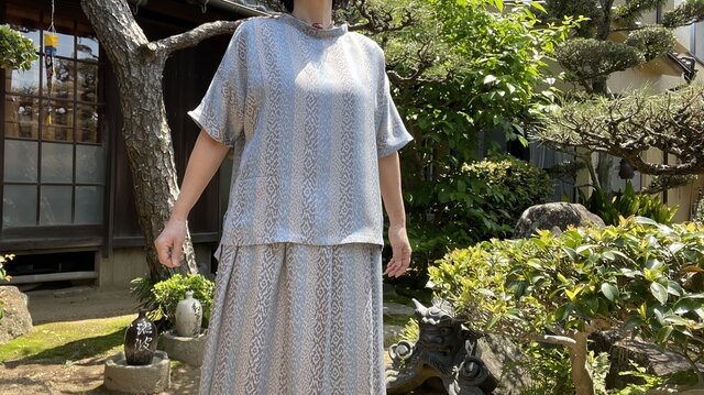 着物リメイク】フレンチスリーブのセットアップ/ | iichi 日々の暮らし