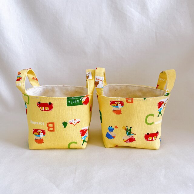 ミニ布バスケット 北欧のこども イエロー | iichi 日々の暮らしを