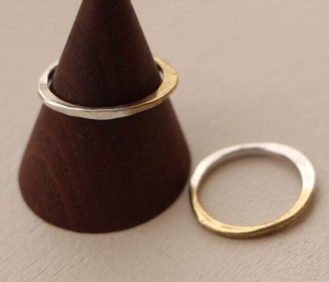 真鍮+シルバーリング なだらか | iichi 日々の暮らしを心地よくする