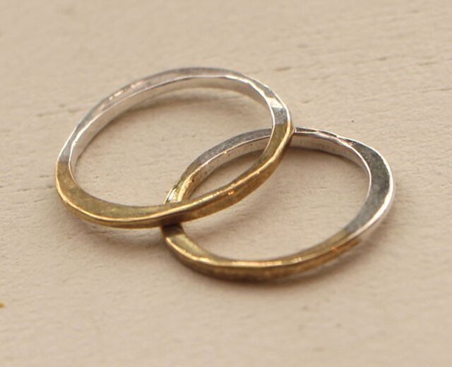 真鍮+シルバーリング なだらか | iichi 日々の暮らしを心地よくする