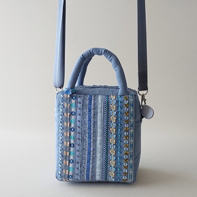 FRANCE RIBBON MINI 2WAY BAG [LIGHT BLUE] | iichi 日々の暮らしを
