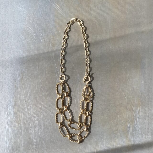 Vintage 90s-00s USA retro twist link chain necklace | iichi 日々の