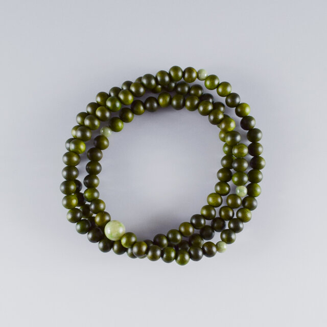 8mm 108玉 緑檀 独山玉 ブレスレット 京都 手作り 腕輪 数珠 UDA245
