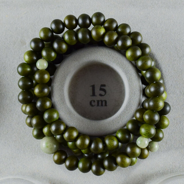 8mm 108玉 緑檀 独山玉 ブレスレット 京都 手作り 腕輪 数珠 UDA245