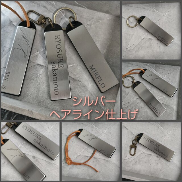 名入れ ゴルフネームタグ シルバー｜高級ステンレス刻印 キャディ