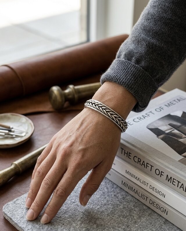 受注生産【Double Twist Bangle】/ 職人手仕事 研磨仕上げ ステンレス