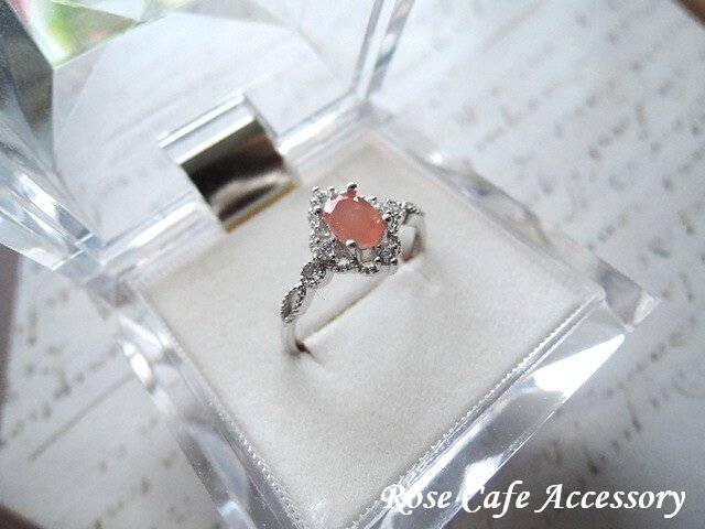 1451）美麗✨SV925製レースフレームCZ入りデザインリング希少石✨6×4