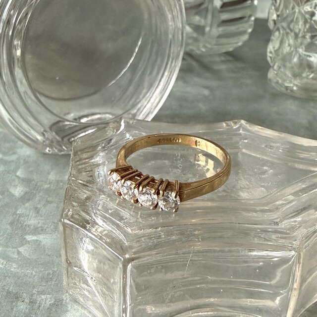 A様専用 ヴィンテージリング U.S.A. 1980s Gold Tone Multi-Stone Ring
