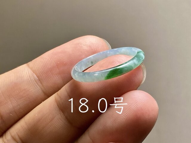 L17-210 氷糯種 森緑 18.0号 グアテマラ産 A貨 本翡翠 くりぬき リング