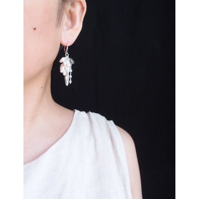 SV】Misty Pearl Fringe Earrings ／ミスティパールフリンジピアス