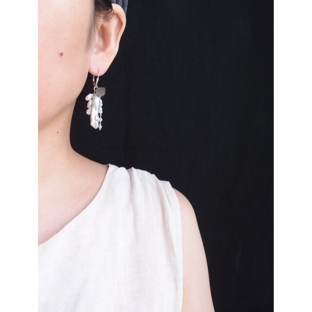 SV】Misty Pearl Fringe Earrings ／ミスティパールフリンジピアス