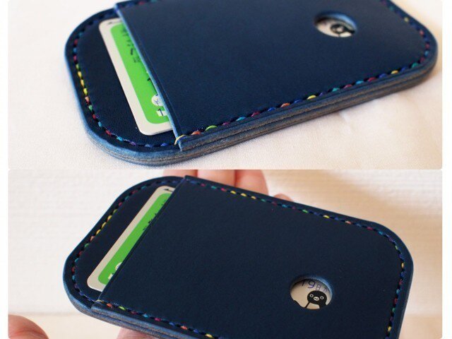 選べるステッチ】 Suica パスケース 青 【名入れ可】 | iichi
