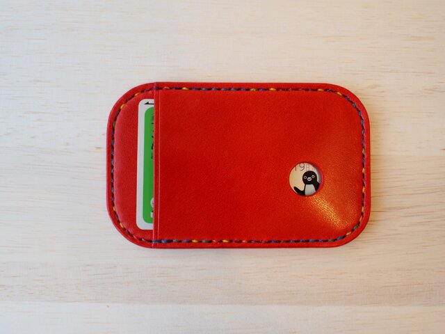 【選べるステッチ】 Suica パスケース 赤 【名入れ可】の画像1枚目