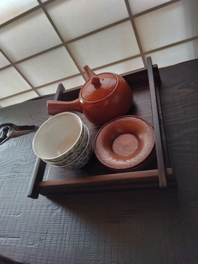 銘木・黒柿と縞黒檀の角盆 〜 和モダンな木製トレー・お盆・煙草盆・折敷 銘木・黒柿と縞黒檀の角盆 〜 和モダンな木製トレー・お盆・煙草盆