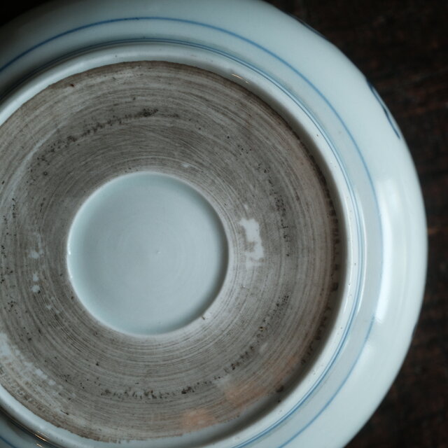 鉢■古い花唐草紋赤絵染付 青海波 五重塔 三つ鉢 時代物 骨董品（江戸後期）■ 鉢□古い花唐草紋赤絵染付 青海波 五重塔 三つ鉢 時代物 骨董品（江戸