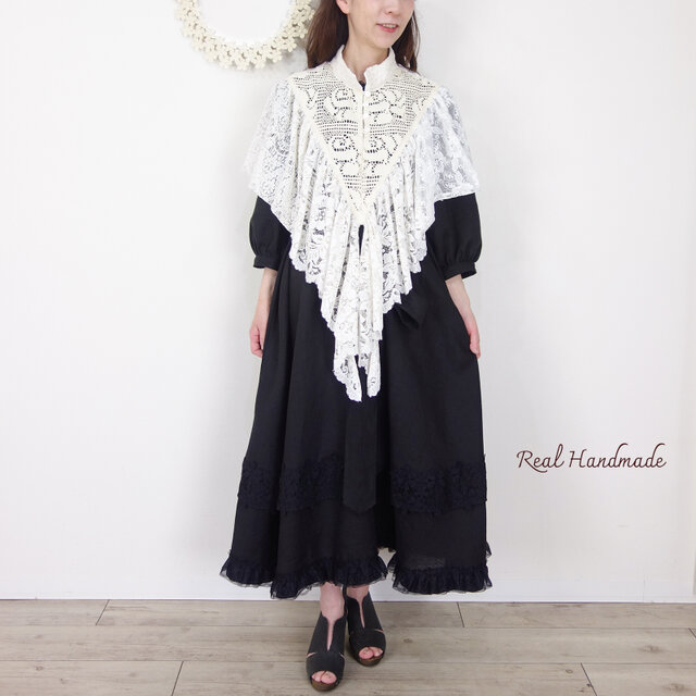2wayアンティークレースケープ［アイラッシュ・刺繍・ラッセル］付け襟
