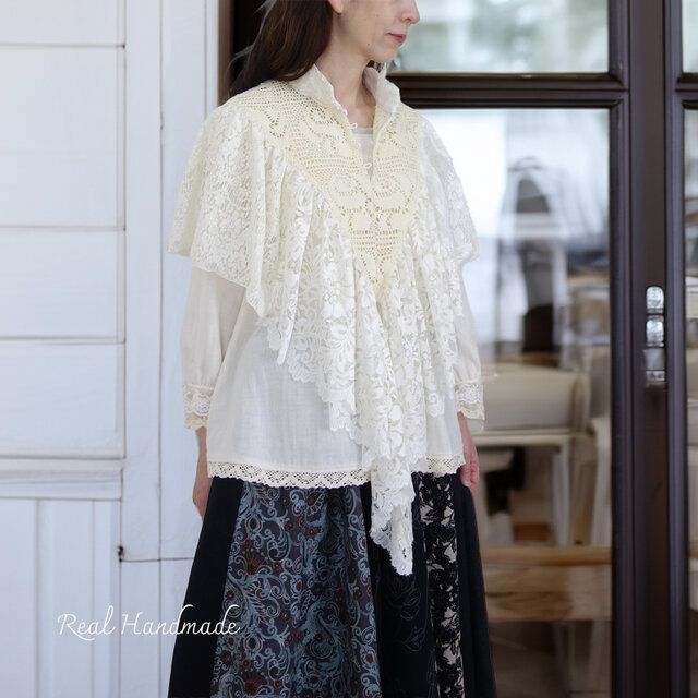 2wayアンティークレースケープ［アイラッシュ・刺繍・ラッセル］付け襟