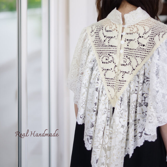 2wayアンティークレースケープ［アイラッシュ・刺繍・ラッセル］付け襟
