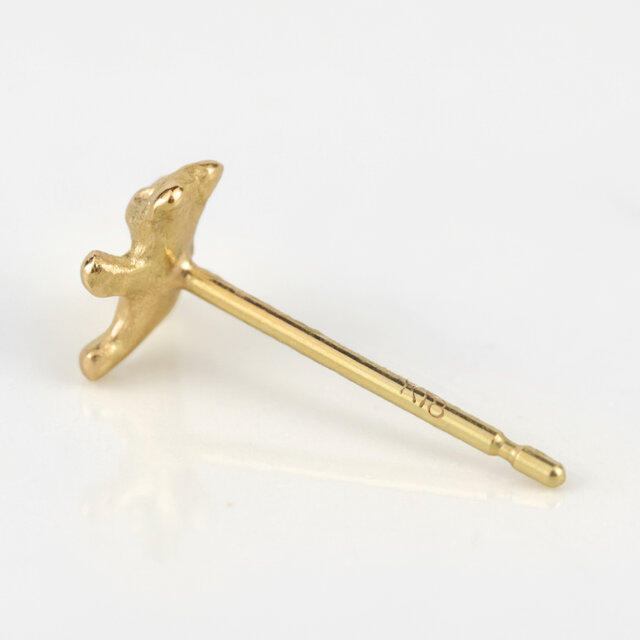 K18/くまモチーフピアス｜片耳販売 テディベア 甘くなりすぎないくま