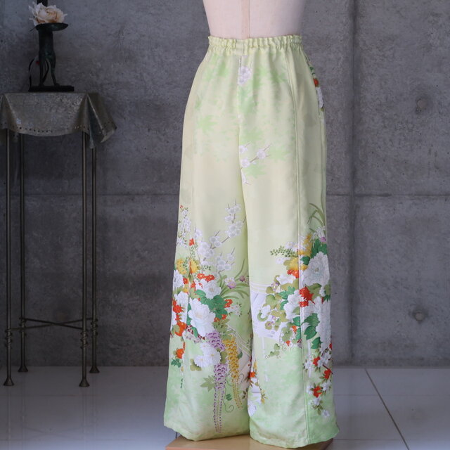 絹のワイドパンツ Lサイズ 着物リメイク | iichi 日々の暮らしを