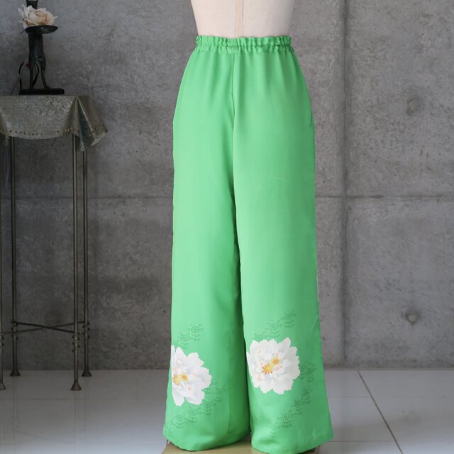 絹のワイドパンツ Lサイズ 着物リメイク | iichi 日々の暮らしを