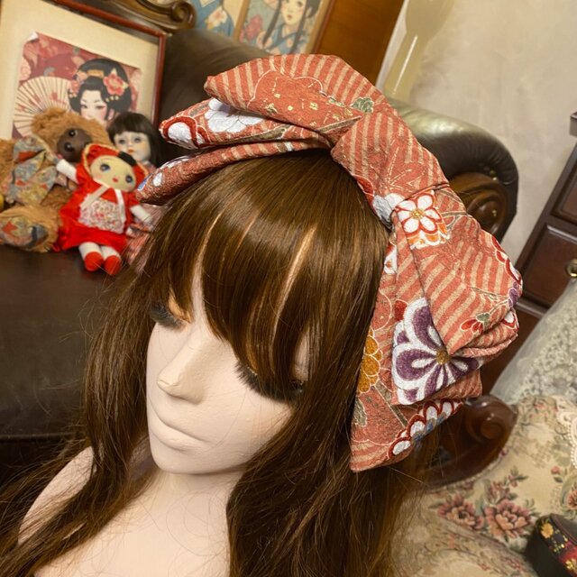 着物リメイク ハイカラおりぼん カチューシャ カチューム ヘア