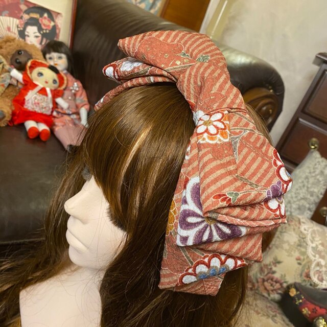着物リメイク ハイカラおりぼん カチューシャ カチューム ヘア