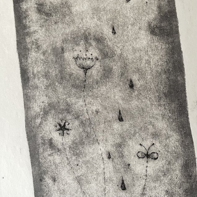 版画 ドライポイント『ゆたゆた。a.』 | iichi 日々の暮らしを心地よく