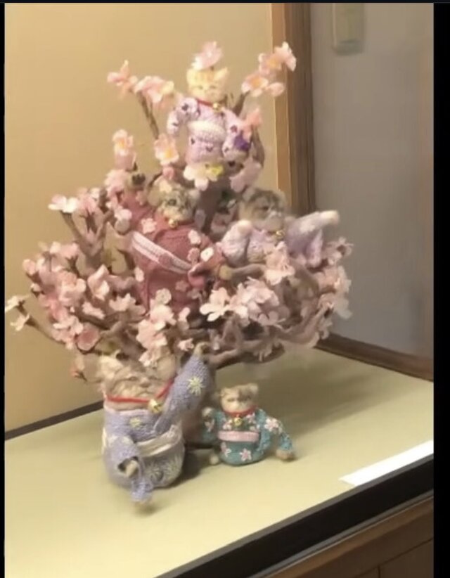 一点物】和モダンの桜の木オブジェ －松山庭園美術館展示作品