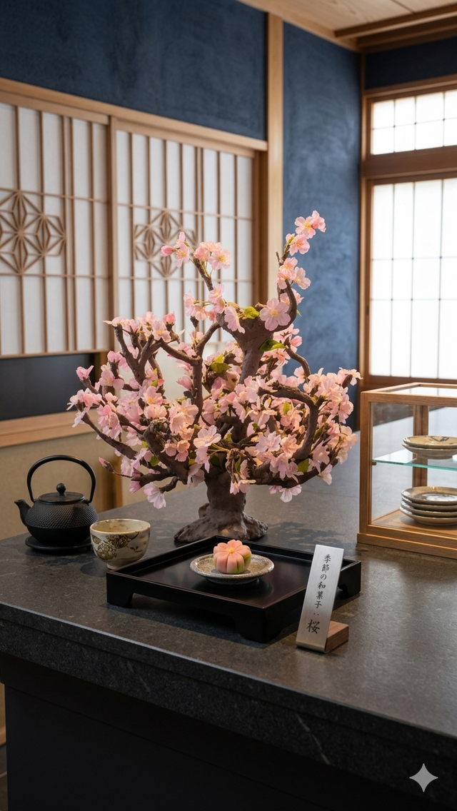 一点物】和モダンの桜の木オブジェ －松山庭園美術館展示作品