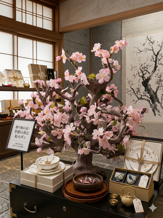 一点物】和モダンの桜の木オブジェ －松山庭園美術館展示作品