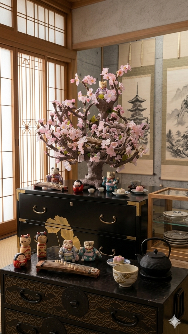 一点物】和モダンの桜の木オブジェ －松山庭園美術館展示作品