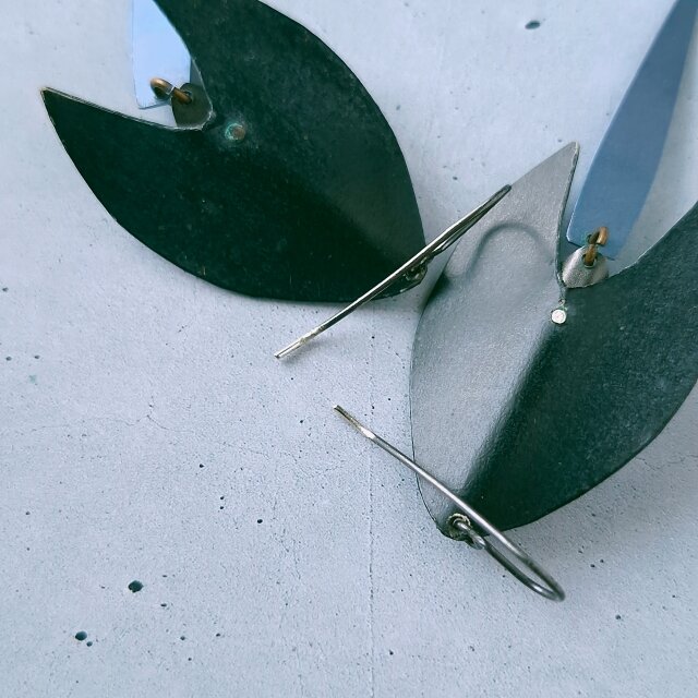 paper art african pattern faux pearl dangle ヴィンテージピアス