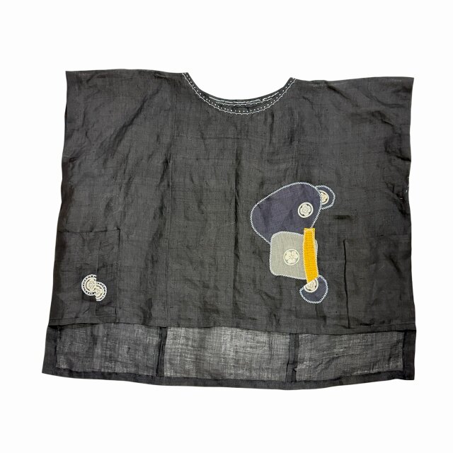 麻着物をリメイク ブラウス kato0015 / 古布 着物 着物リメイク kimono