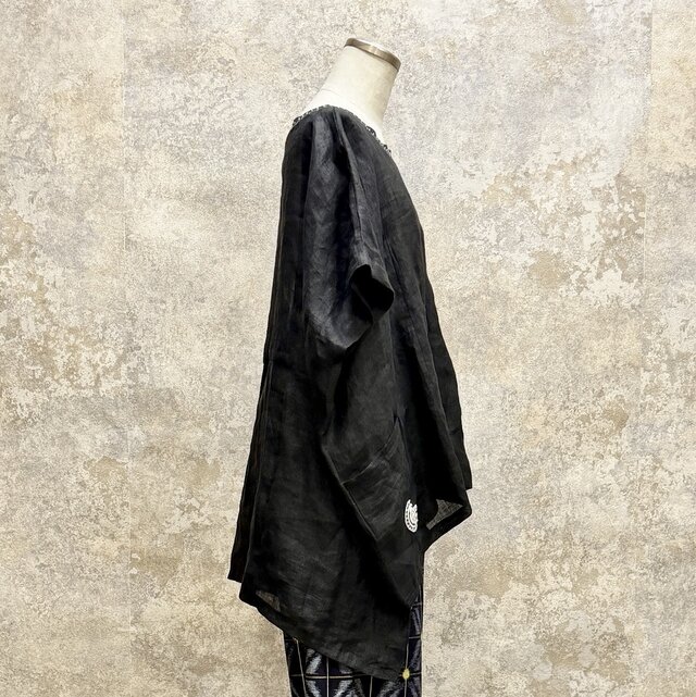 麻着物をリメイク ブラウス kato0015 / 古布 着物 着物リメイク kimono