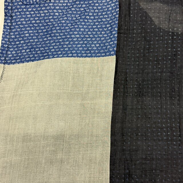 麻着物 をリメイク パッチワークブラウス kato0017 / 古布 着物 着物
