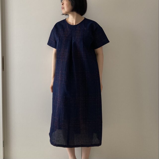 浴衣地のワンピース しじら織 前タック | iichi 日々の暮らしを
