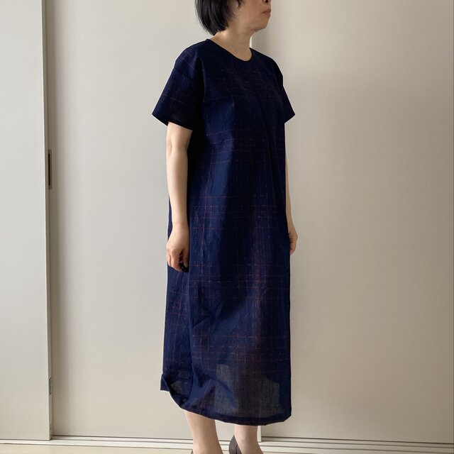 浴衣地のワンピース しじら織 前タック | iichi 日々の暮らしを