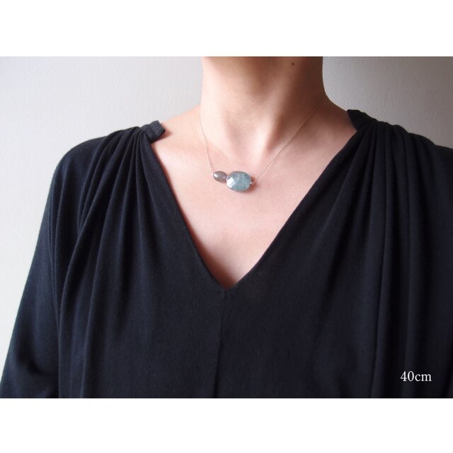 SV】Big Kyanite Bicolor Necklace／カイヤナイト×ラブラドライト バイ